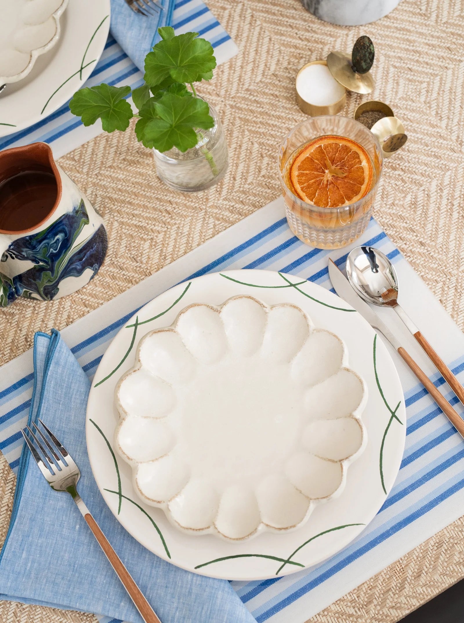 Bonham Blue Stripe Placemat Rectangular-Set/4