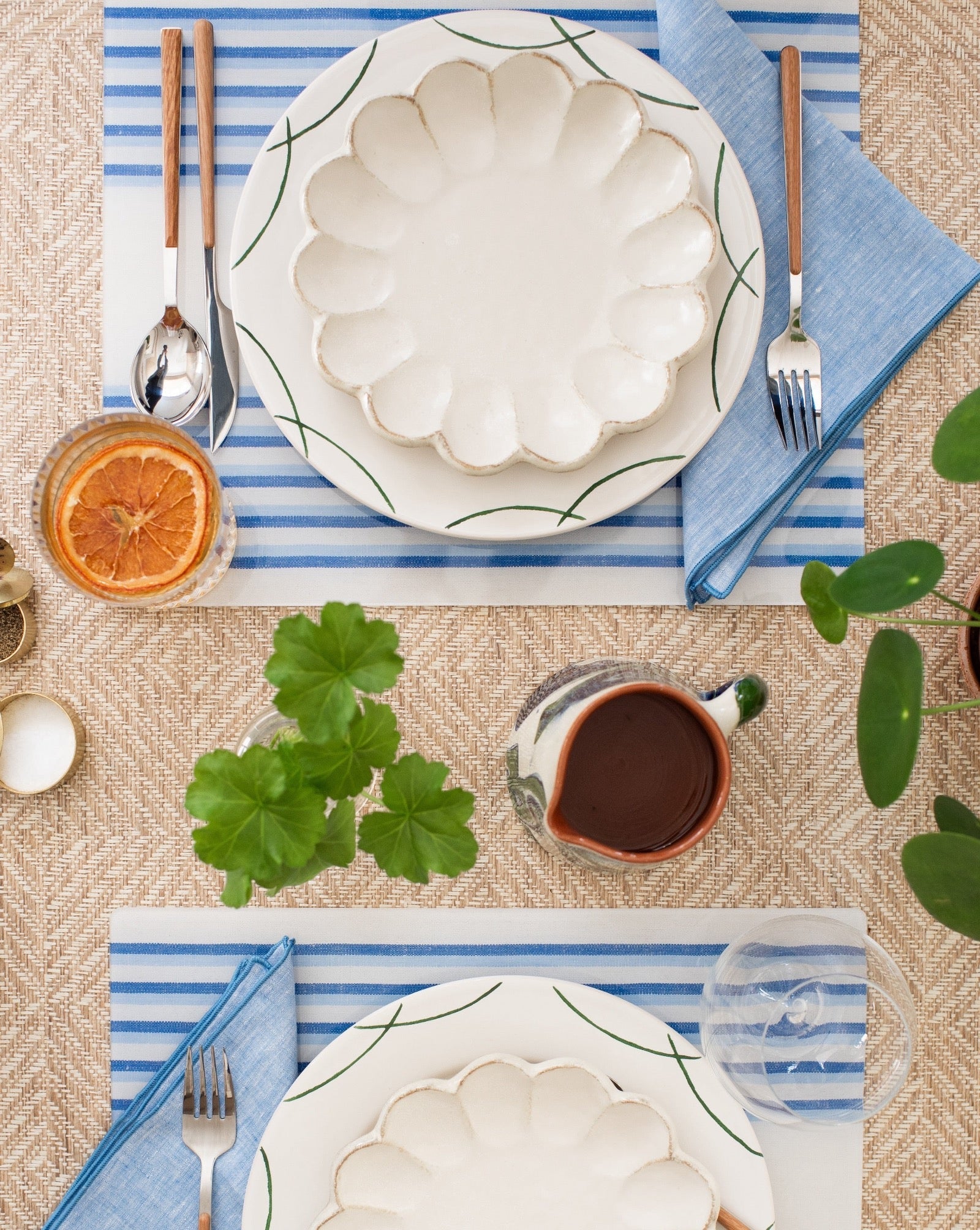 Bonham Blue Stripe Placemat Rectangular-Set/4