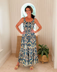 WALKER & WADE Trixie Dress Deep Ocean Ikat