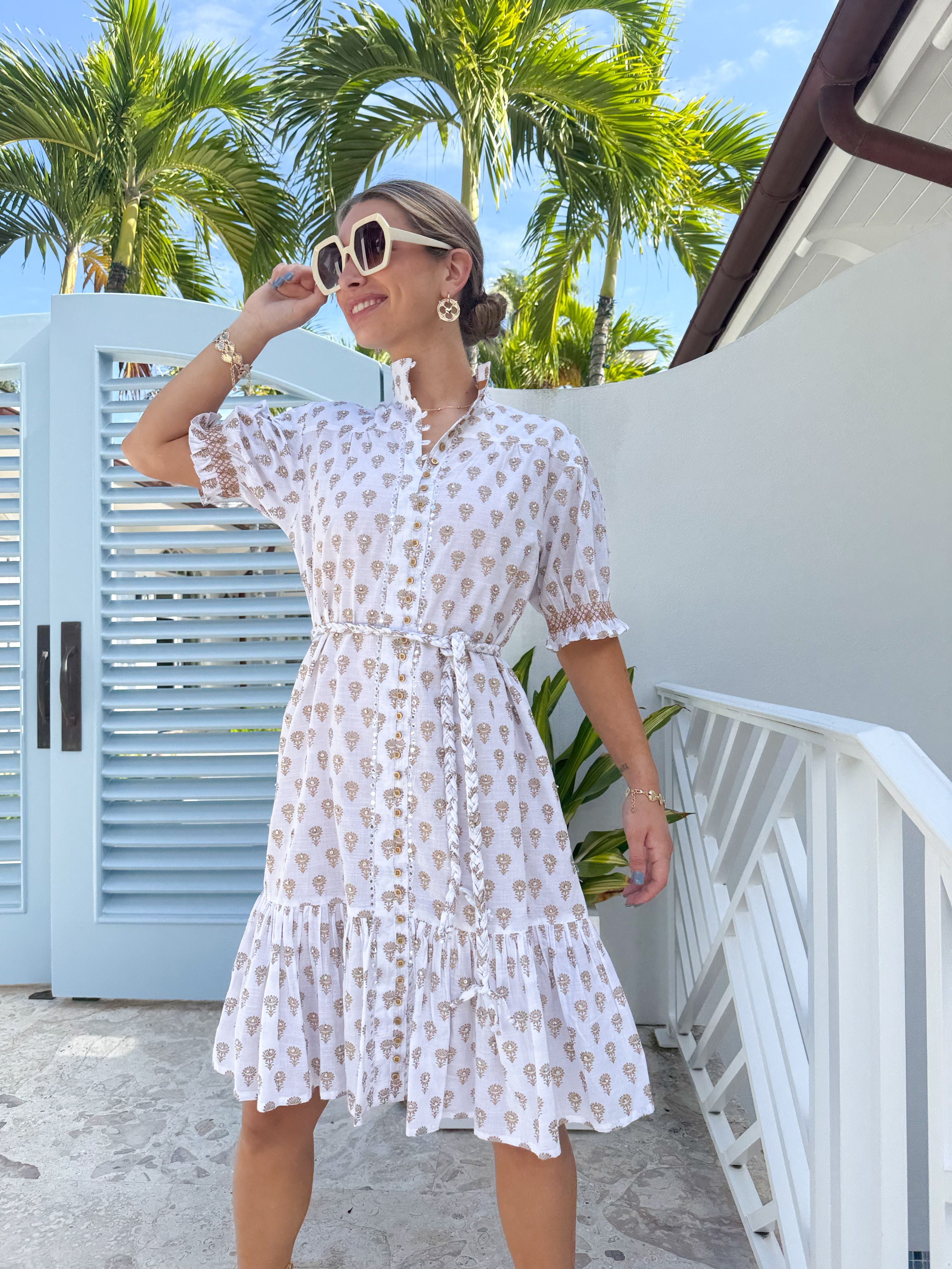 LOLA AUSTRALIA July Midi Dress Ivy White