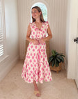 FINAL SALE MER ST. BARTH Giselle Women's Dress White Pink Ikat