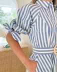 CARA CARA Caro Mini Dress Seersucker Blue Stripe