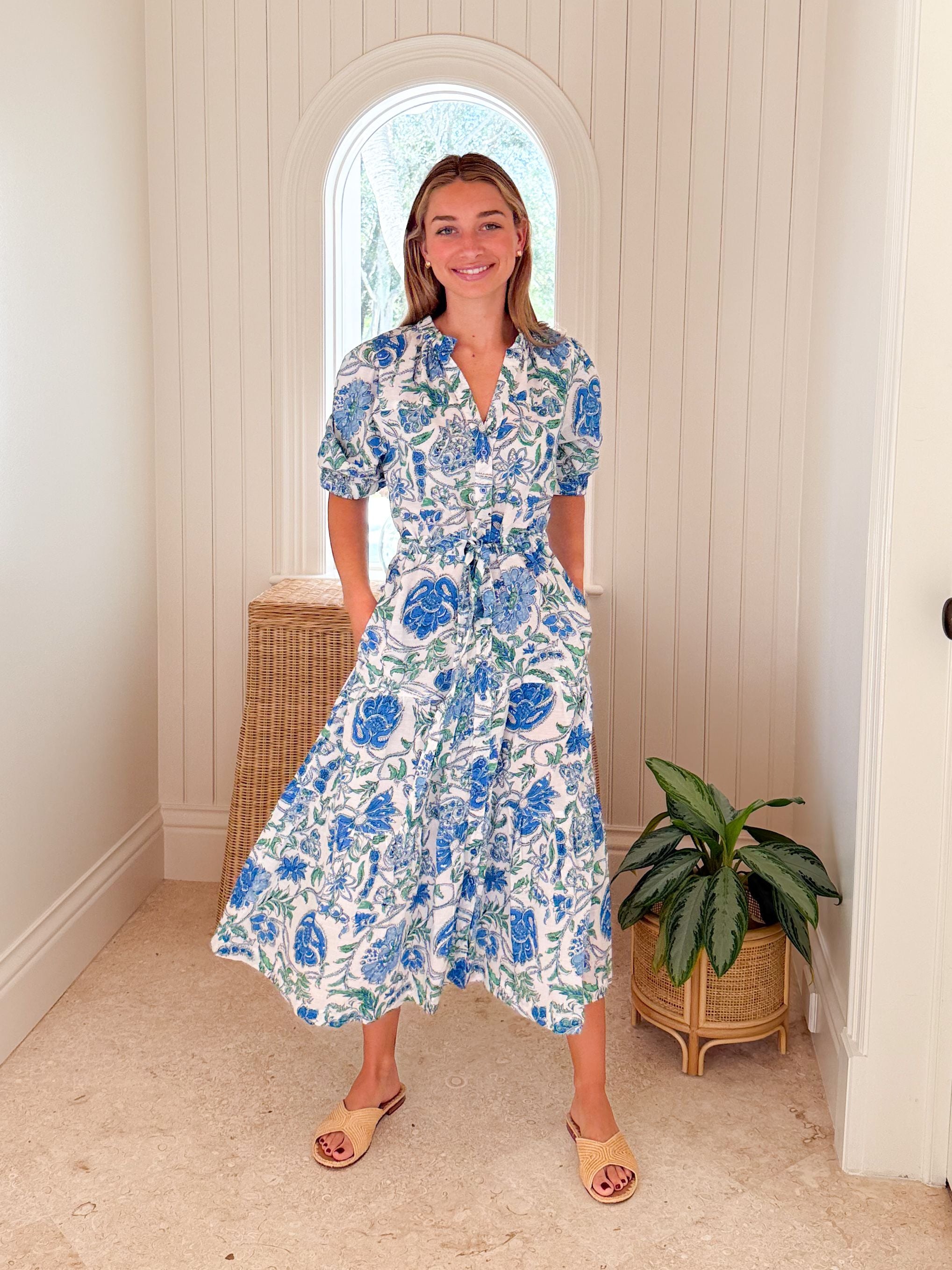 LOLA AUSTRALIA Austen Midi Dress Julie Grey