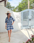 OLIPHANT Collared Mini Shirt Dress Beckett Navy