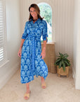 OMIKA Palm Maxi Dress Mika Azure