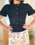 BANJANAN Laura Crochet Cardi Navy