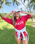 Beach Sweatshirt Heather Red