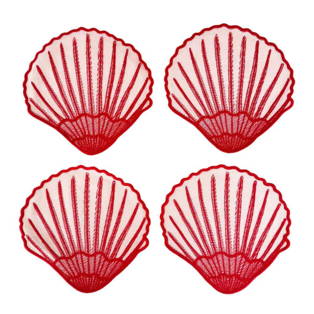 Sea Shell Cocktail Napkins Set/4
