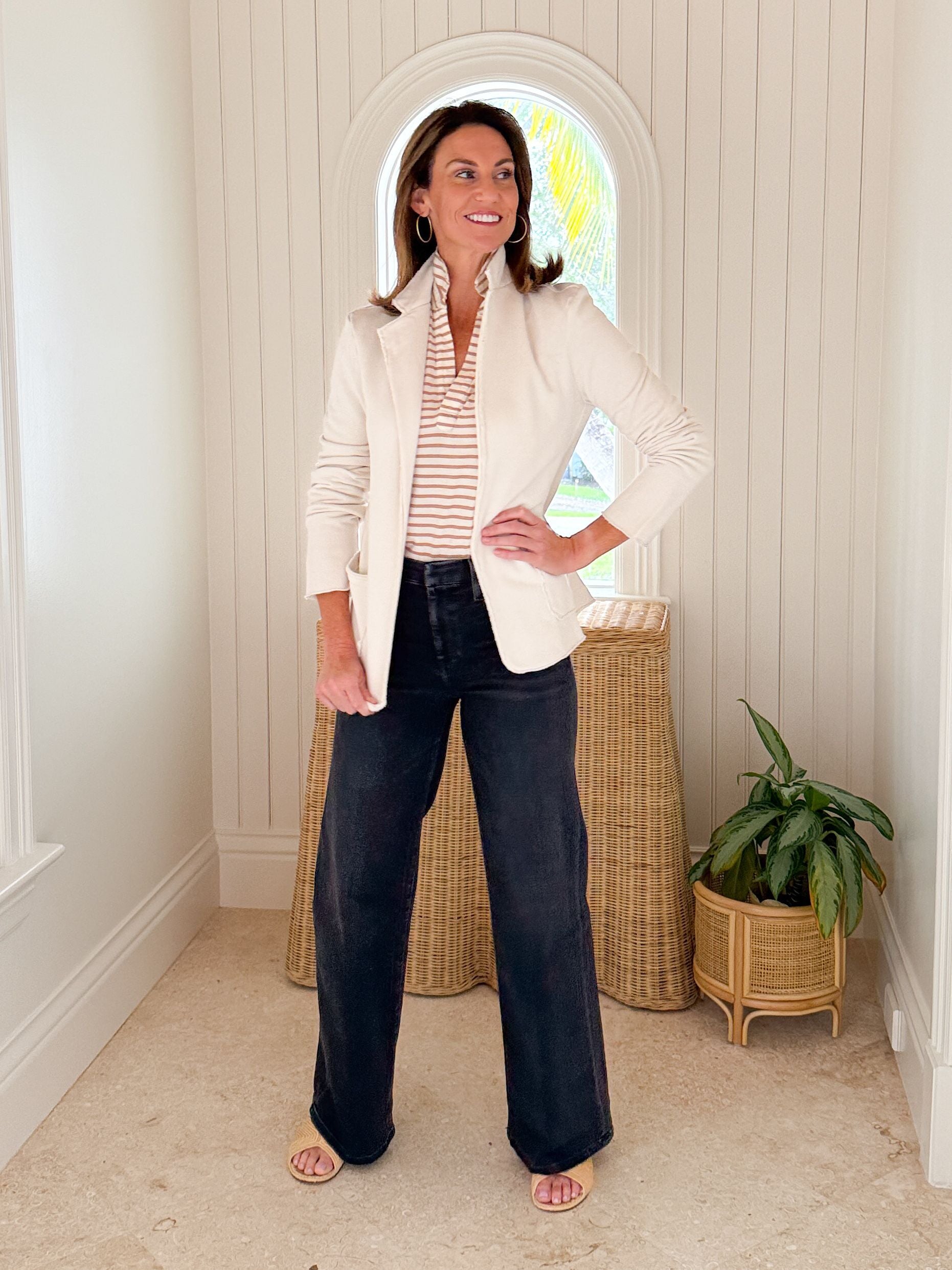 FRANK & EILEEN Dublin Blazer Vintage White Fleece