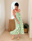 FRAE The Dody Maxi Dress Mint Green Tile