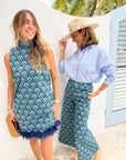 PROSPERINA Carlisle Shift Dress Fan Fete Blue