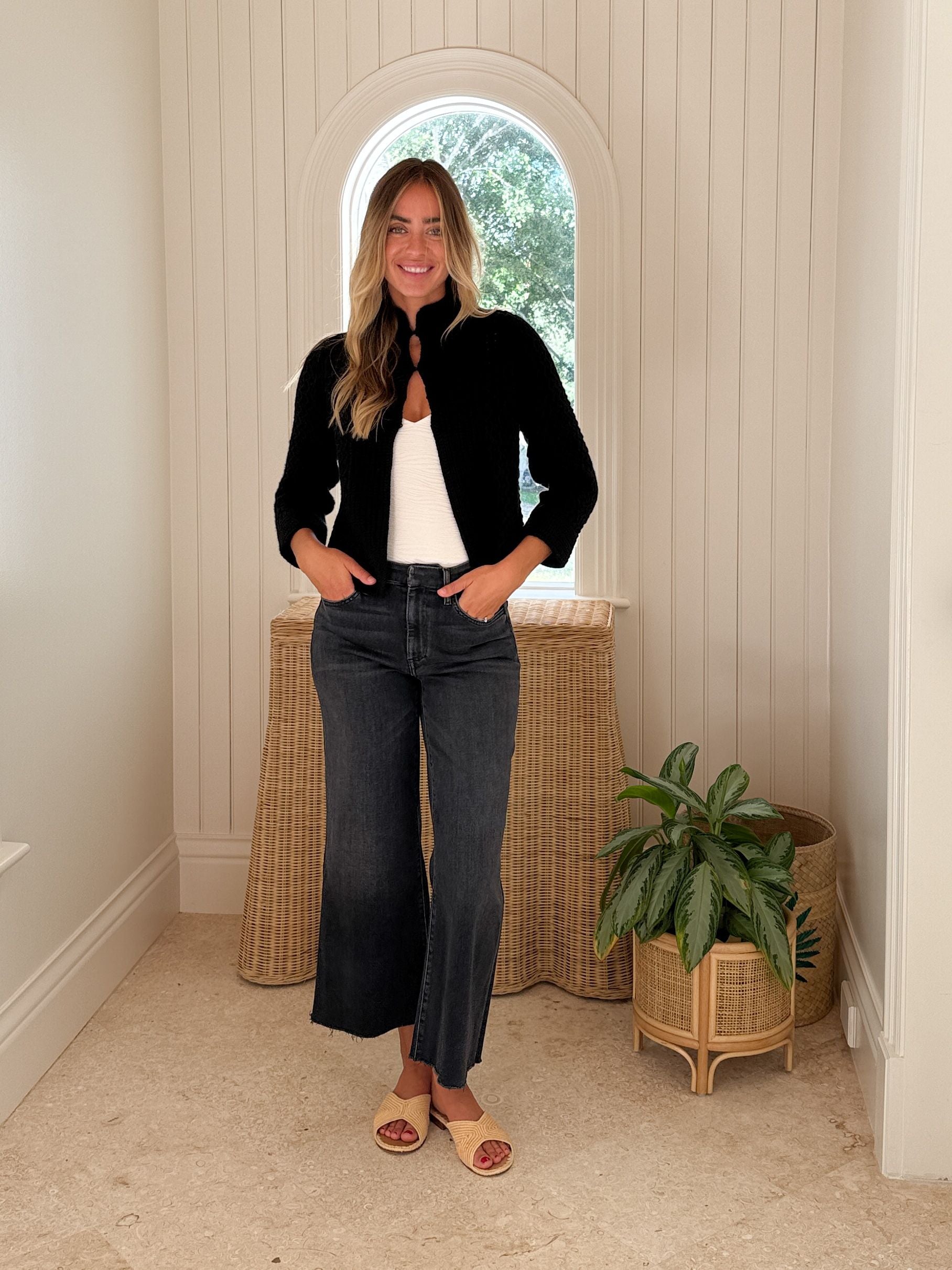 JUMPER 1234 Textured Cardigan Black