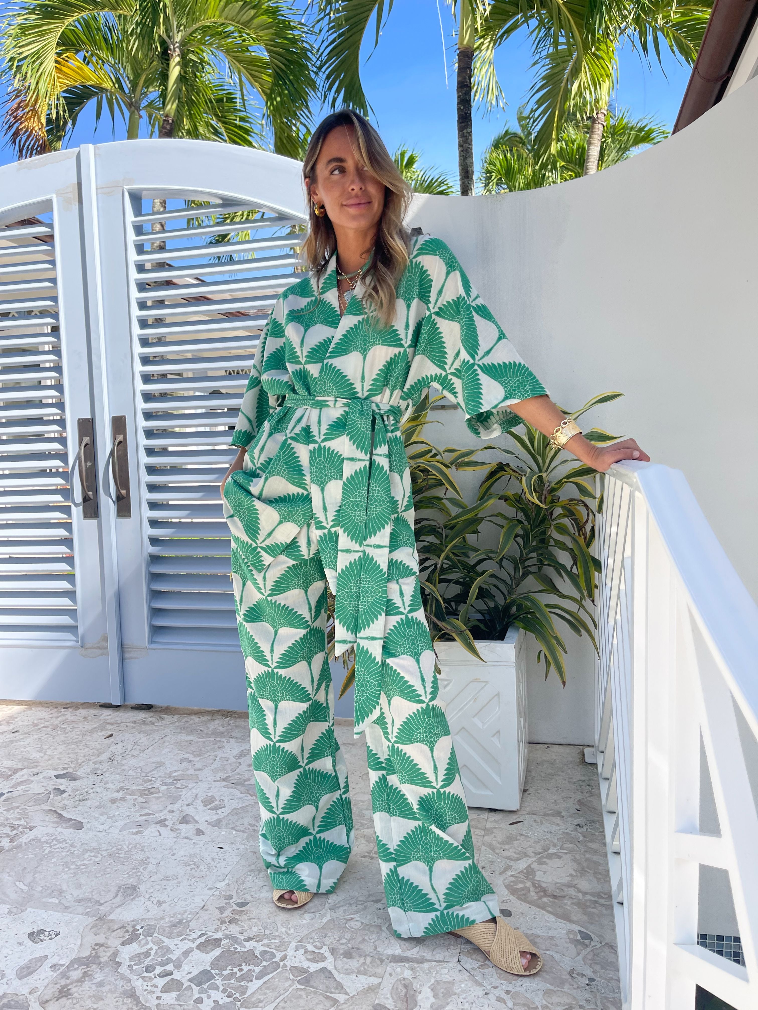 KASIA Pandora Pants White/Green