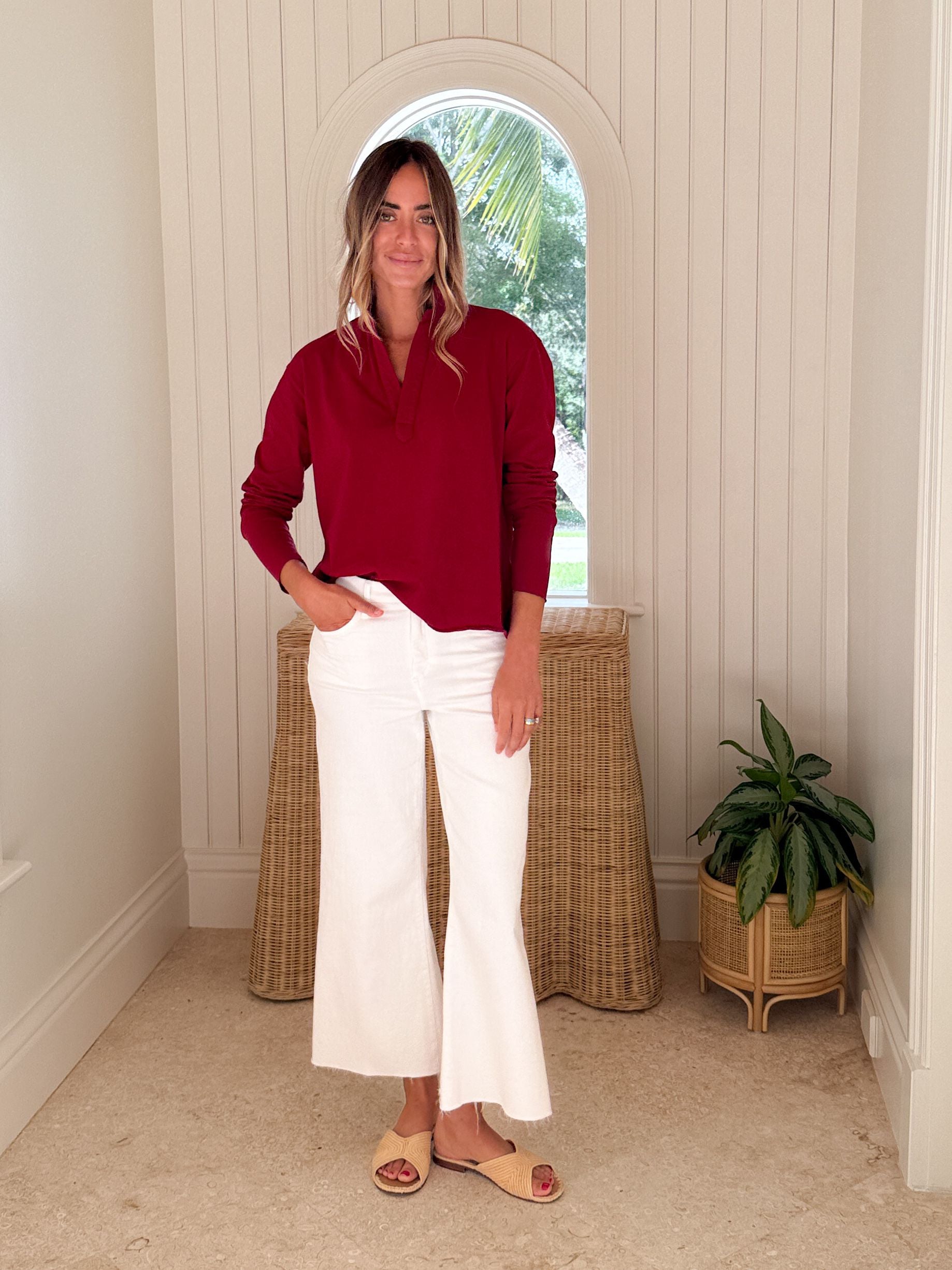 FRANK & EILEEN Patrick Popover Garnet Jersey