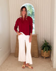 FRANK & EILEEN Patrick Popover Garnet Jersey