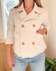 FRANK & EILEEN Mini Belfast Crop Peacoat Heather White Melange