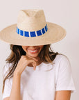 SUNSHINE TIENDA Blue and White Palm Hat