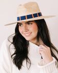 SUNSHINE TIENDA Navy and Orange Palm Hat