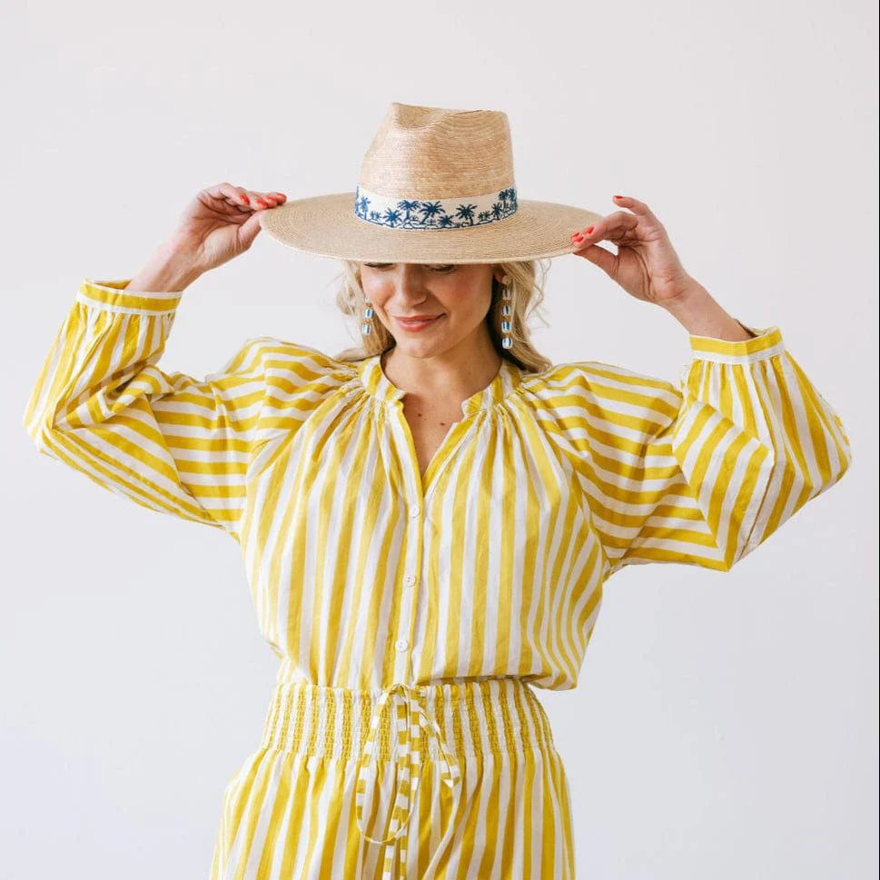 SUNSHINE TIENDA Tropical Toile Palm Hat