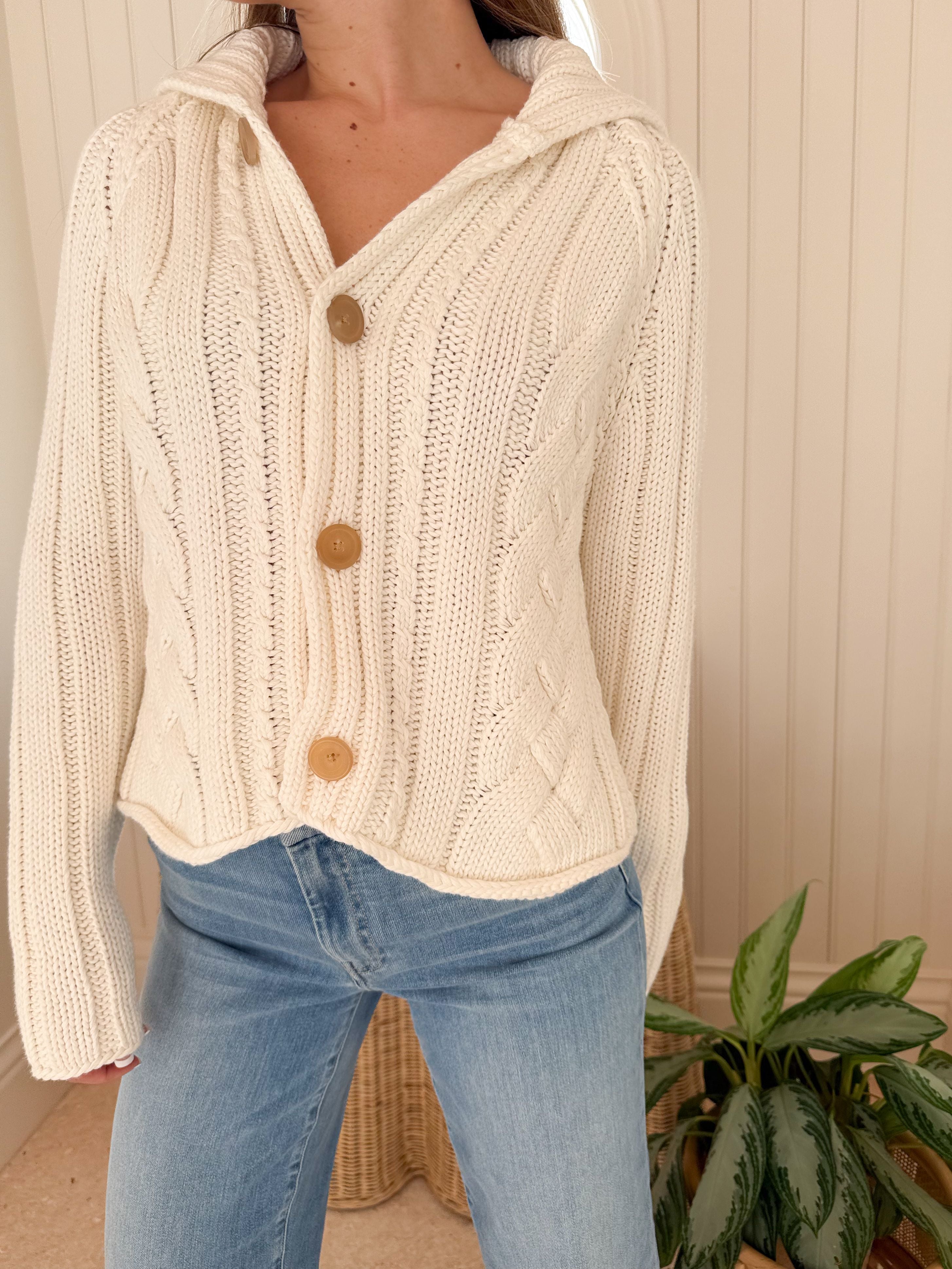 FRANK & EILEEN Cotswold Mini Cardigan Ivory