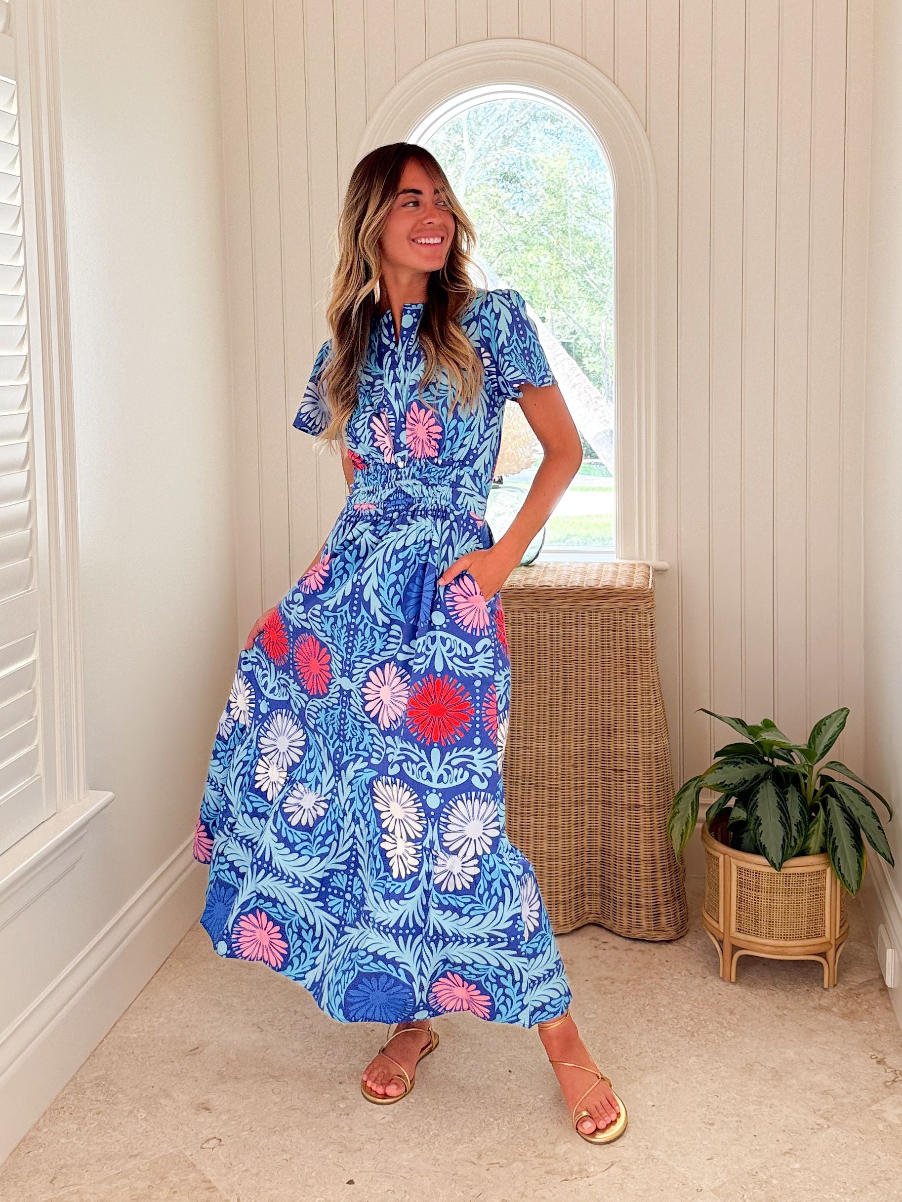 SHERIDAN FRENCH Eloise Dress Cobalt Jardin