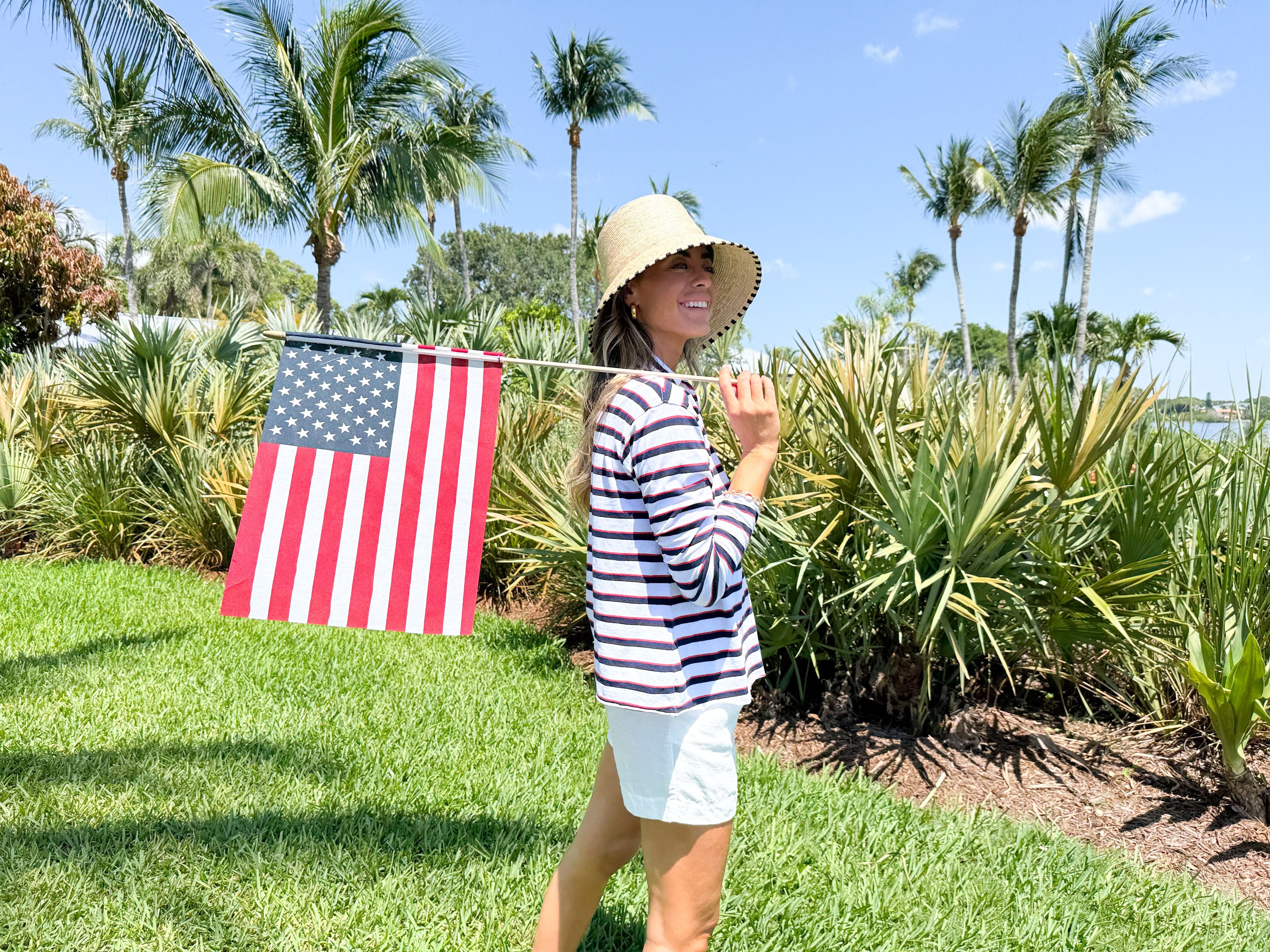 FRANK & EILEEN Patrick Popover Red/Navy/White Stripe Jersey