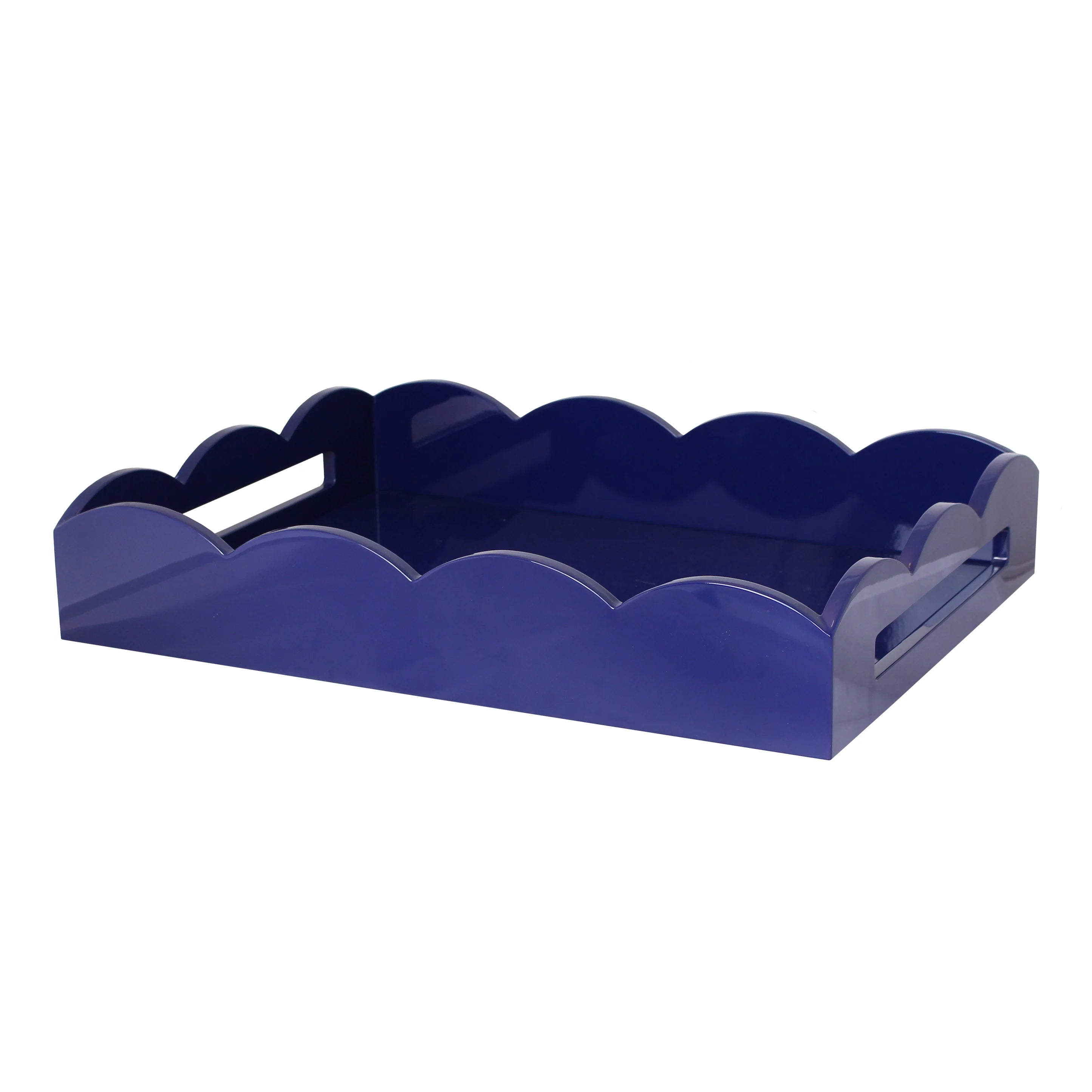 ADDISON ROSS Medium Scalloped Edge Tray Navy