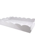 ADDISON ROSS White Scalloped Edge Tray White Large