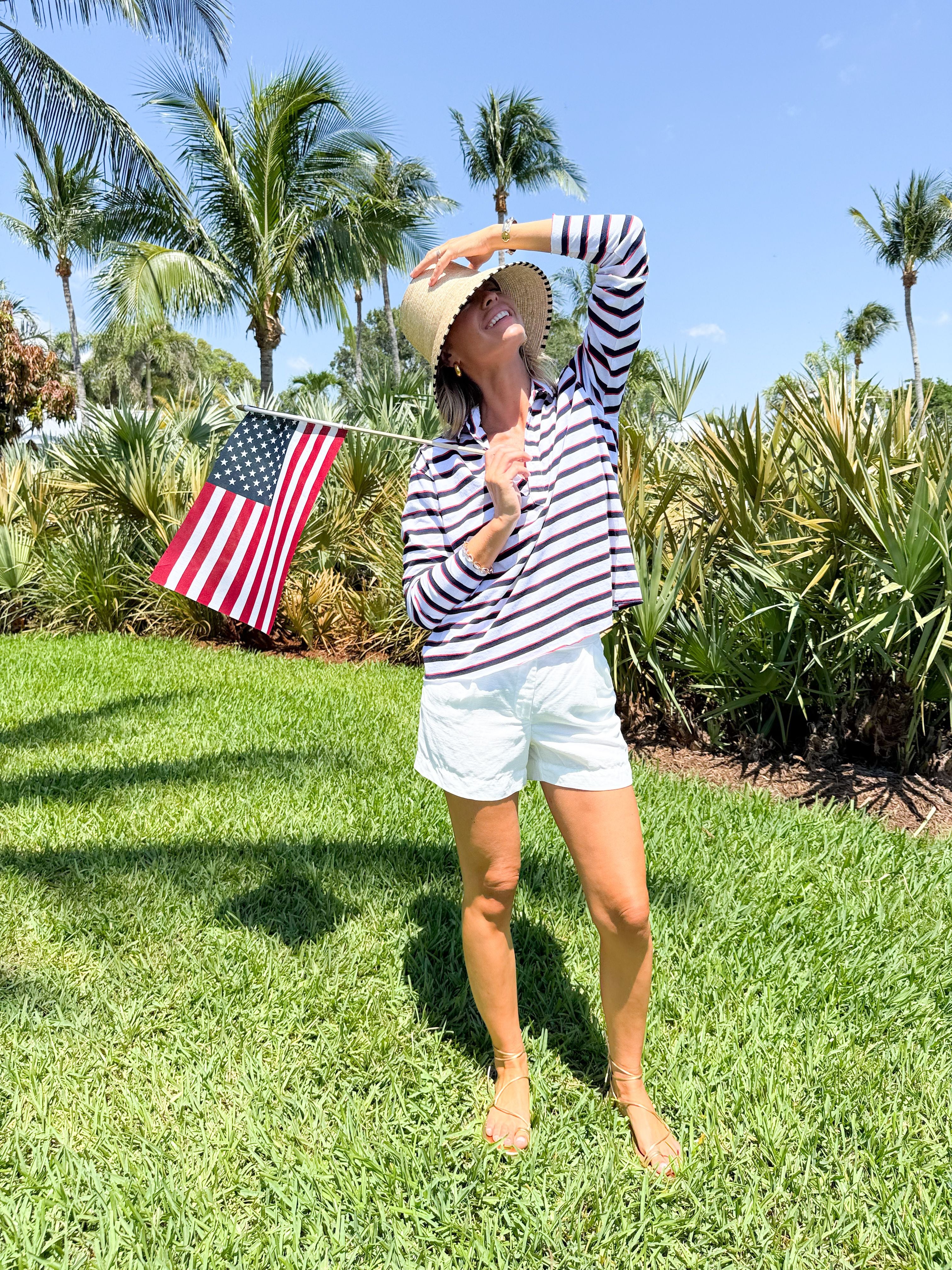FRANK & EILEEN Patrick Popover Red/Navy/White Stripe Jersey