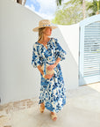 CARA CARA Simone Dress Fiore Evening Blue