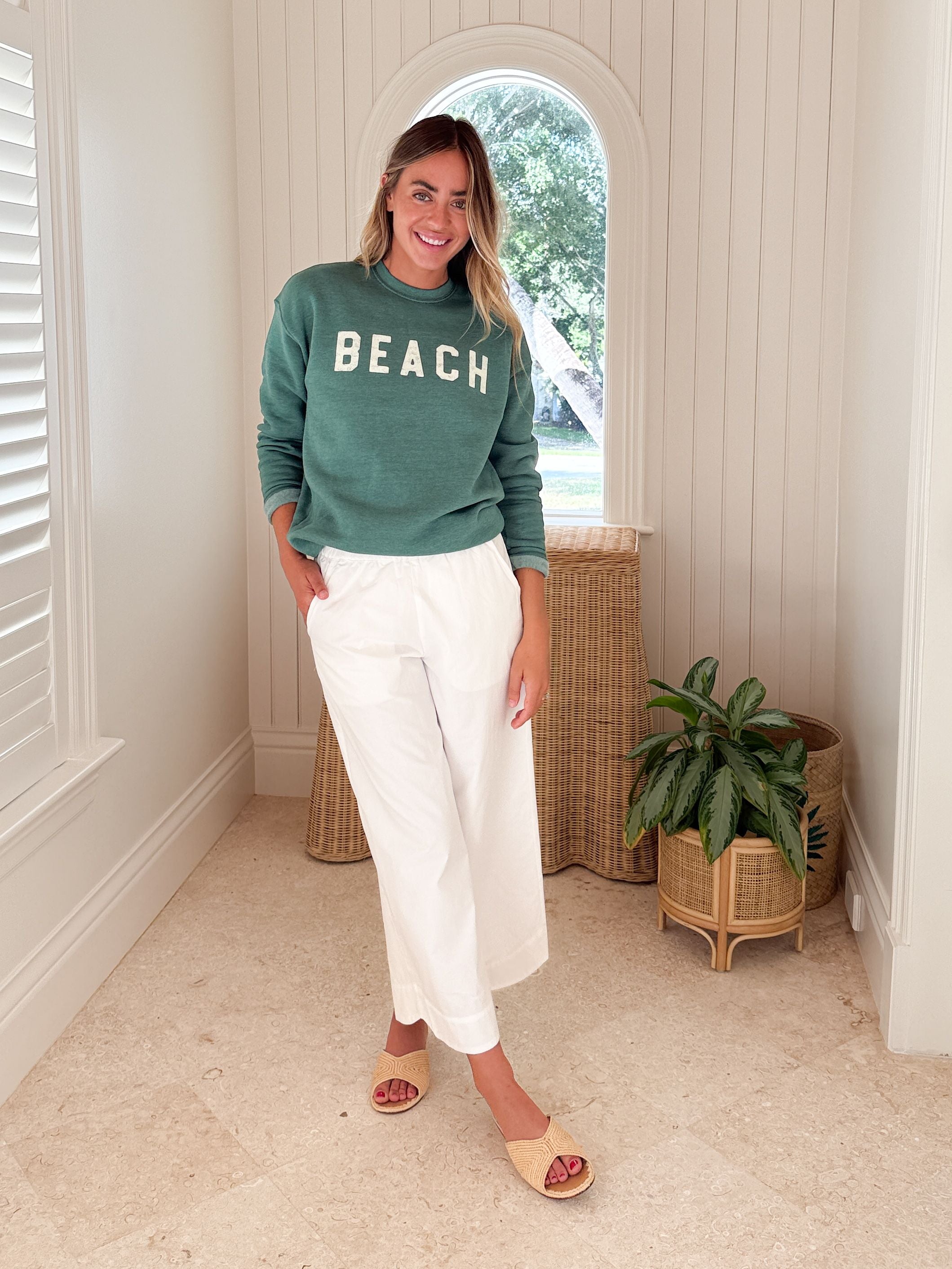 Beach Sweatshirt Heather Forest