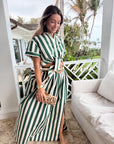 CARA CARA Greenfield Skirt Green/White Stripe