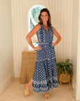 WALKER & WADE Alexis Dress Indigo Geo