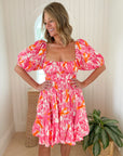 FINAL SALE PALM NOOSA Flora Dress Pink Lobster