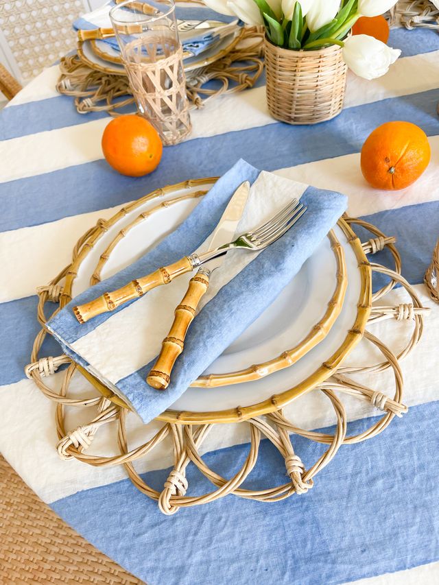 BERTOZZI Rigato Blue Tablecloth 69X126