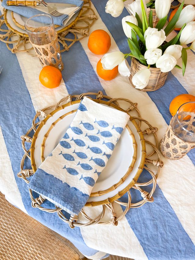 BERTOZZI Alici Blue Napkins Set/4