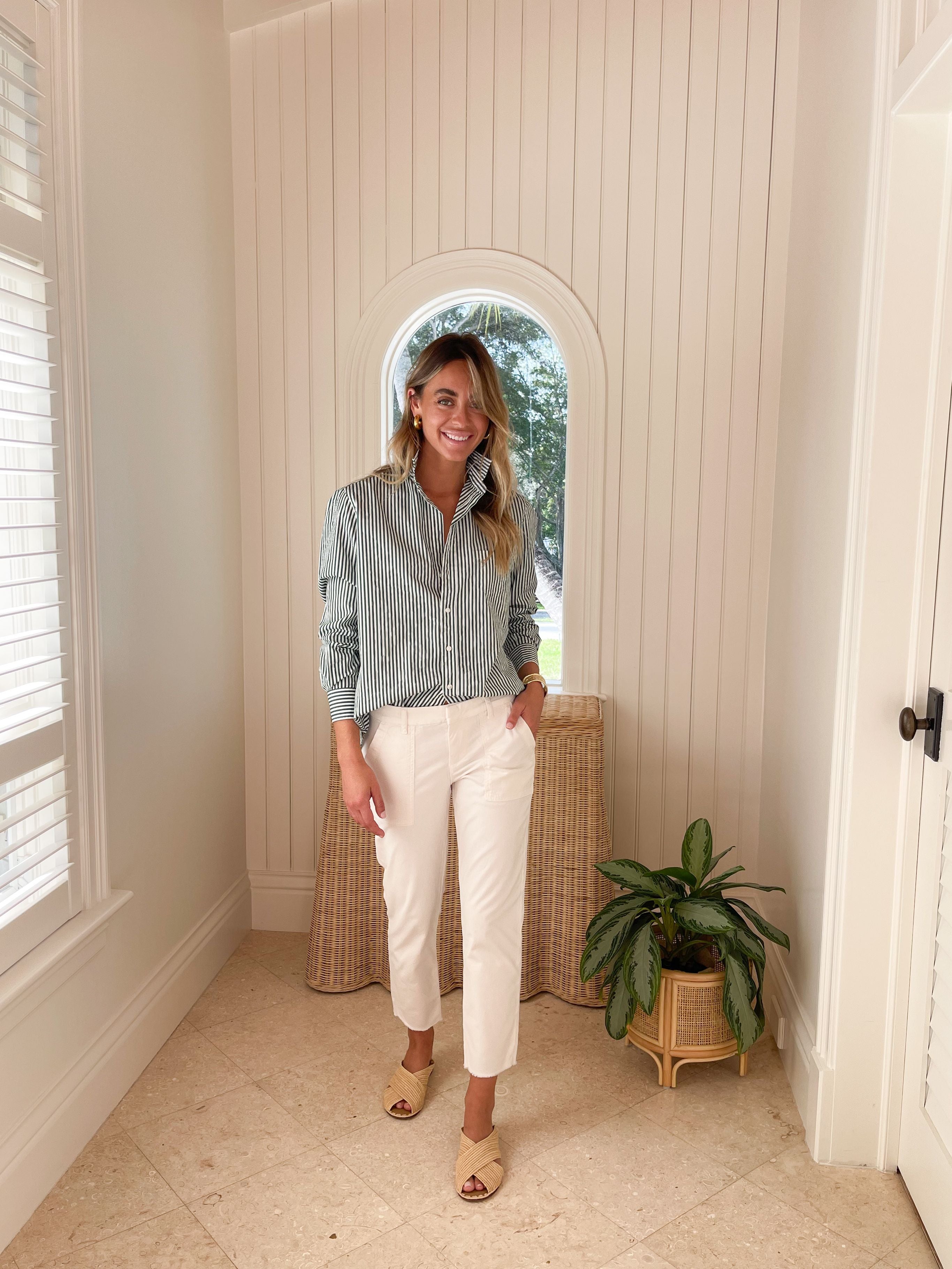 FINAL SALE FRANK & EILEEN Blackrock Utility Pant Chalk