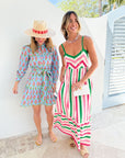 PINK CITY PRINTS Puglia Dress Watermelon Stripe