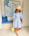 CARA CARA Caro Mini Dress Seersucker Blue Stripe