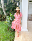 FINAL SALE WALKER & WADE Christina Dress Coral Zebra