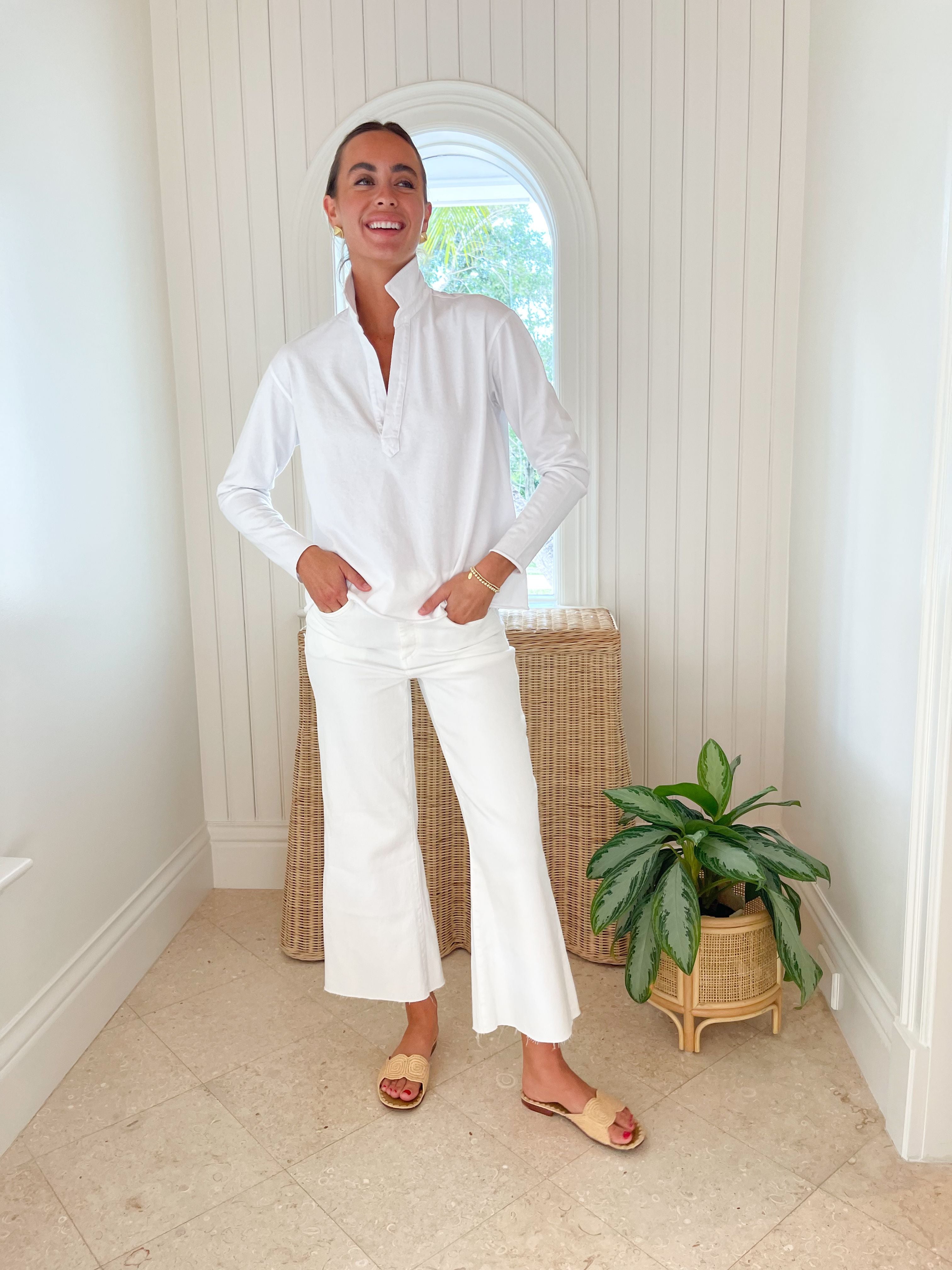 FRANK & EILEEN Patrick Popover White Jersey