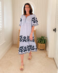 ROSE AND ROSE Agrigento Dress Blue Stripe