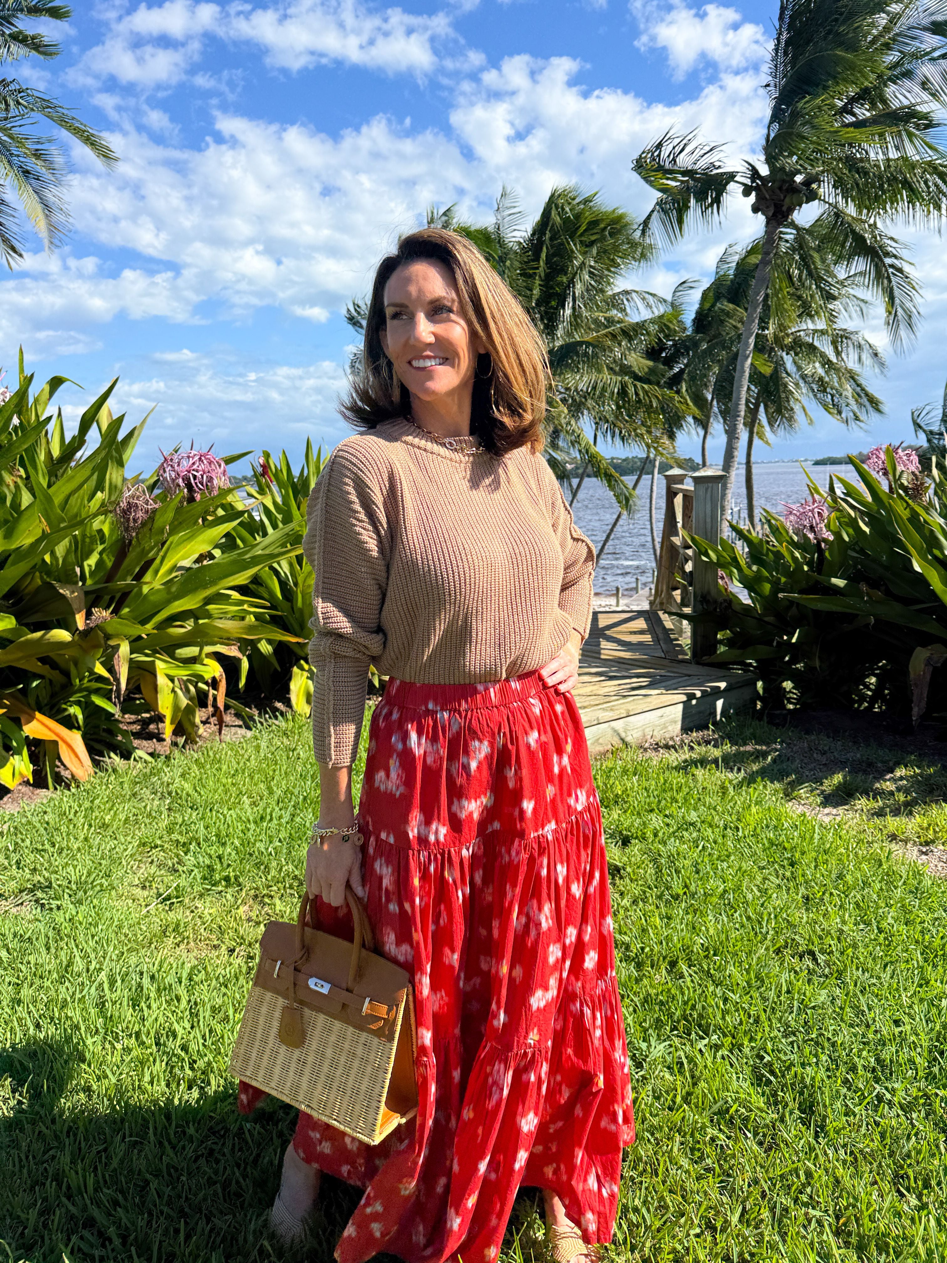 OLIPHANT Tiered Maxi Skirt Lebombo Rust