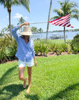 FRANK & EILEEN Eileen Button Up Blue/Navy Stripe
