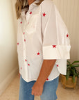 CARYN LAWN Swing Star Top White
