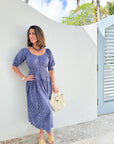 MAREA Abby Dress Indigo Lattice