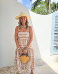 CARA CARA Taormina Dress Bria Stripe Egret