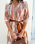 BEAU & RO Eloise Dress Brown Ikat