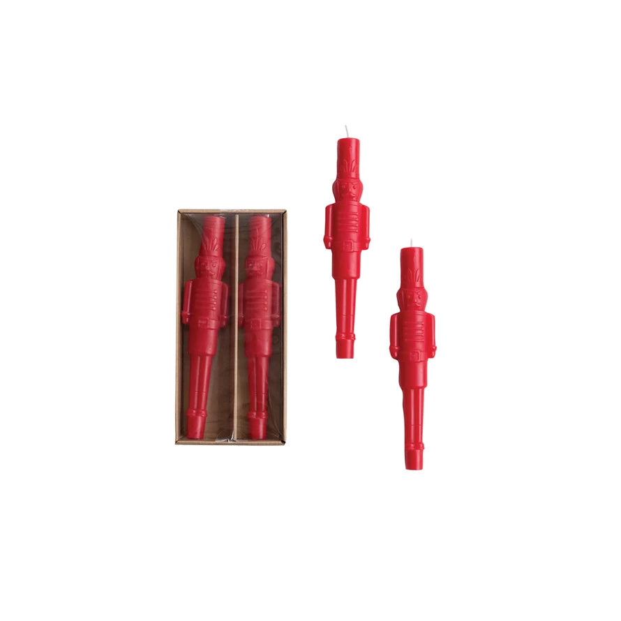Nutcracker Shaped Taper Candles-Set/2