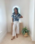FINAL SALE FINAL SALE FELICITE Short Sleeve Shirt Navy Palm